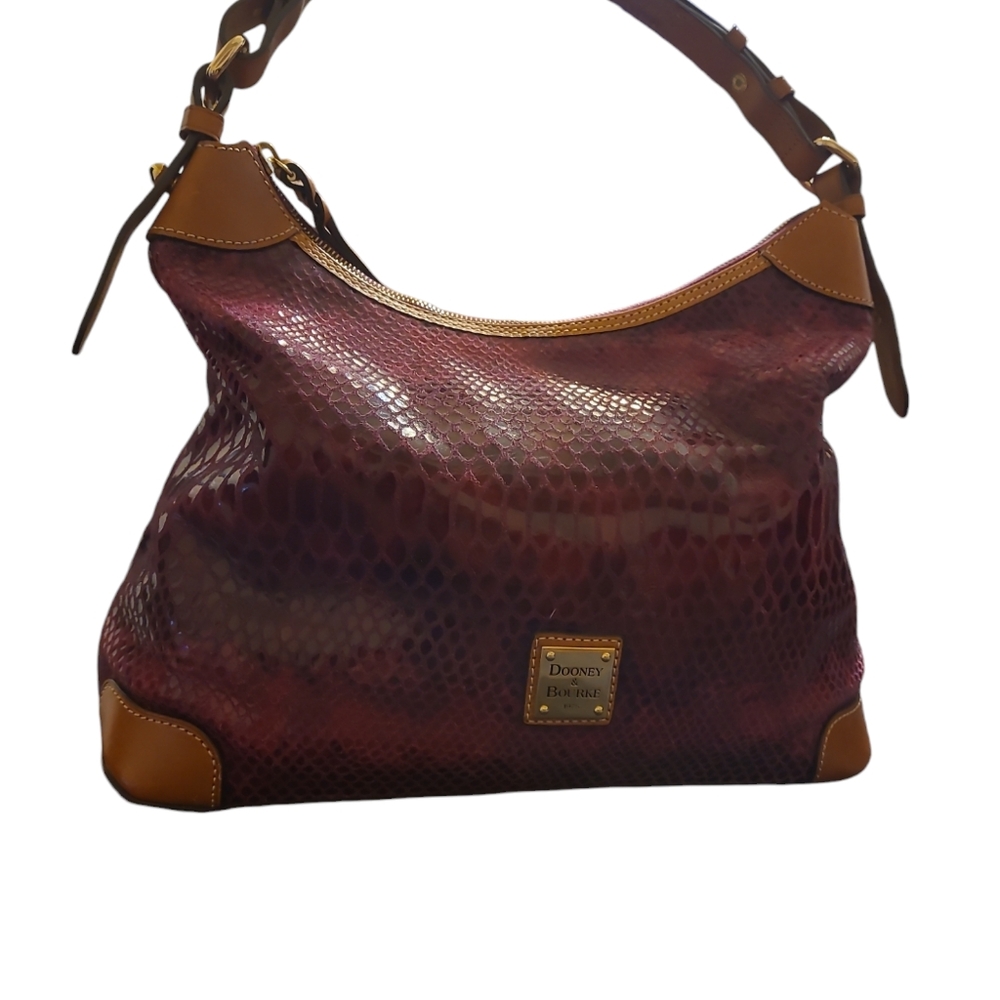 Authentic Dooney & Bourke Faux Snakeskin Embossed… - image 5
